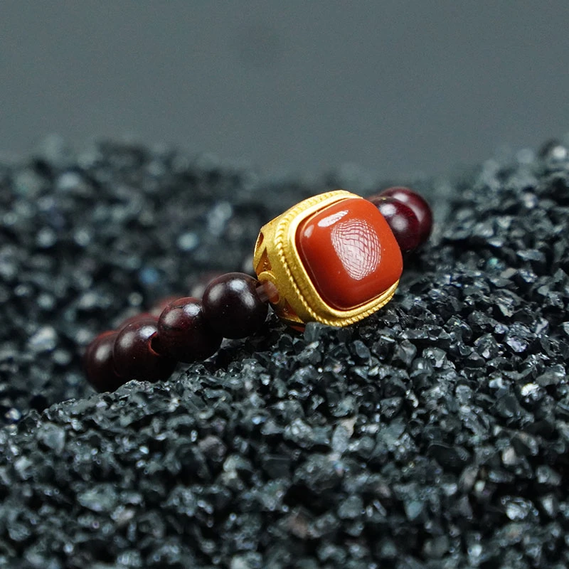 【珊木居】S1993JY 海南红降0.4圆珠戒指