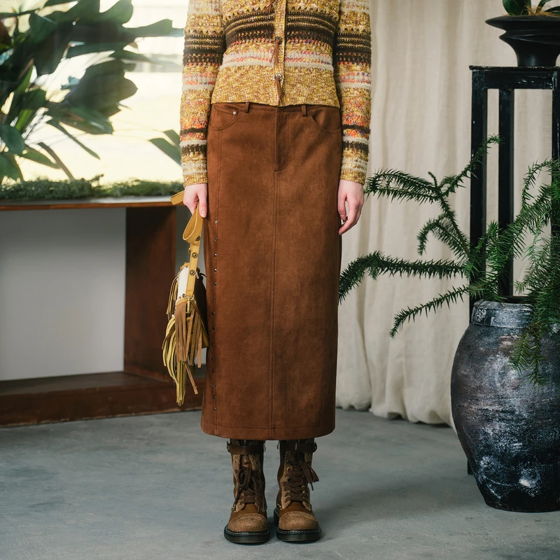 【小余专属】菀草壹秋季新款金属装饰半身裙O13151431