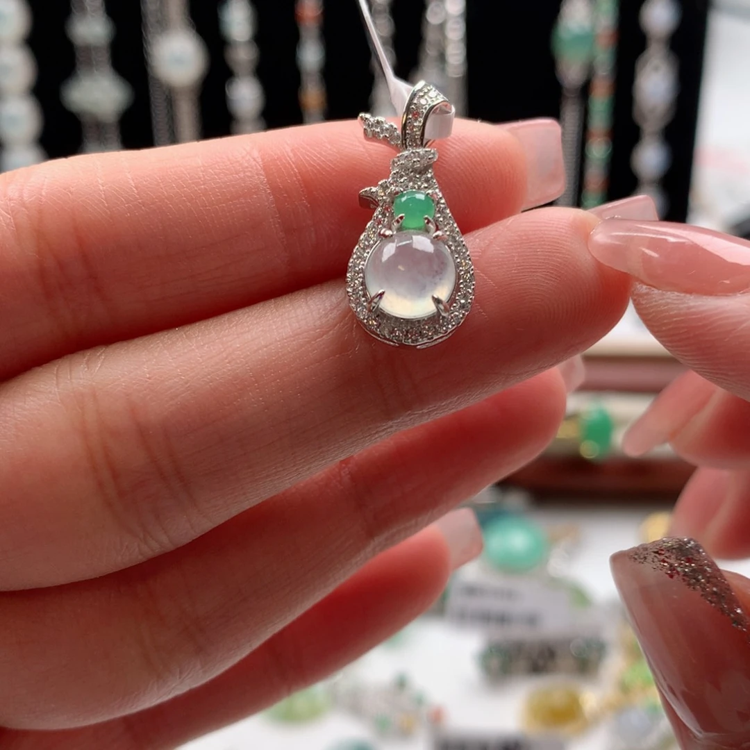 翡翠戒指银S925镶嵌234444