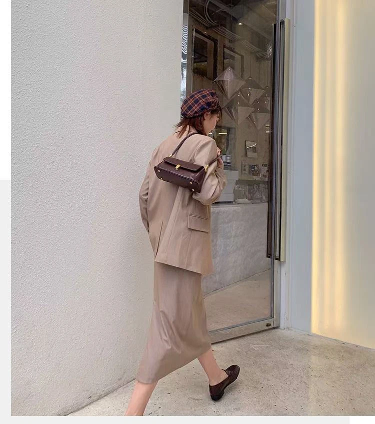 DINGFENG【8995焦糖】手工定制高端真皮时尚百搭女包.