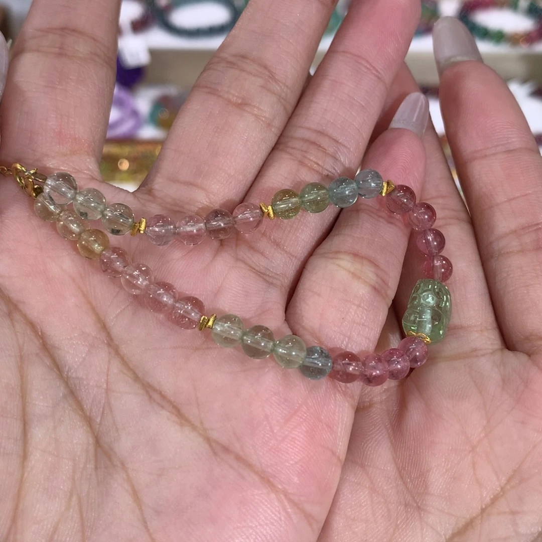 碧玺未镶嵌手串手链