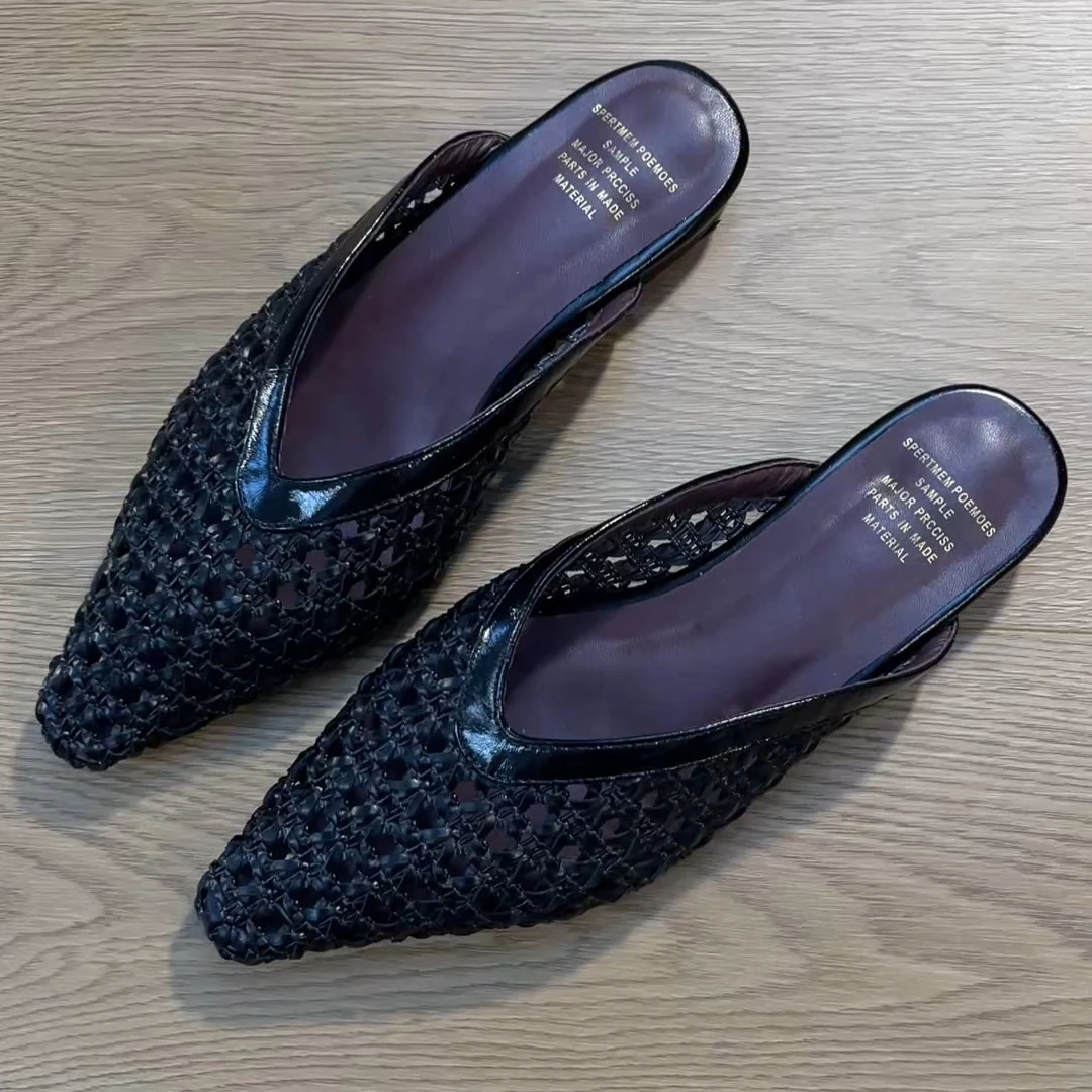 拖鞋夏季半拖2025年新款编织小众流行款式拖鞋通勤气质女款百搭