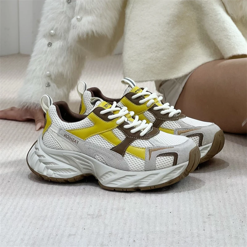 首谷爆款厚底增高时尚休闲老爹鞋女款运动登山显脚小增高轻便耐磨