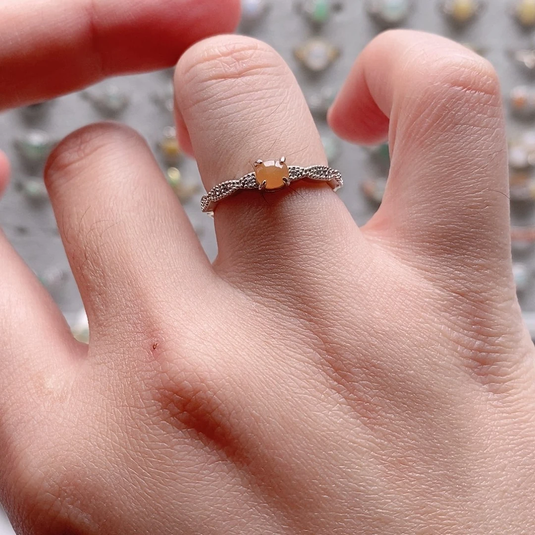 翡翠银S925镶嵌戒指