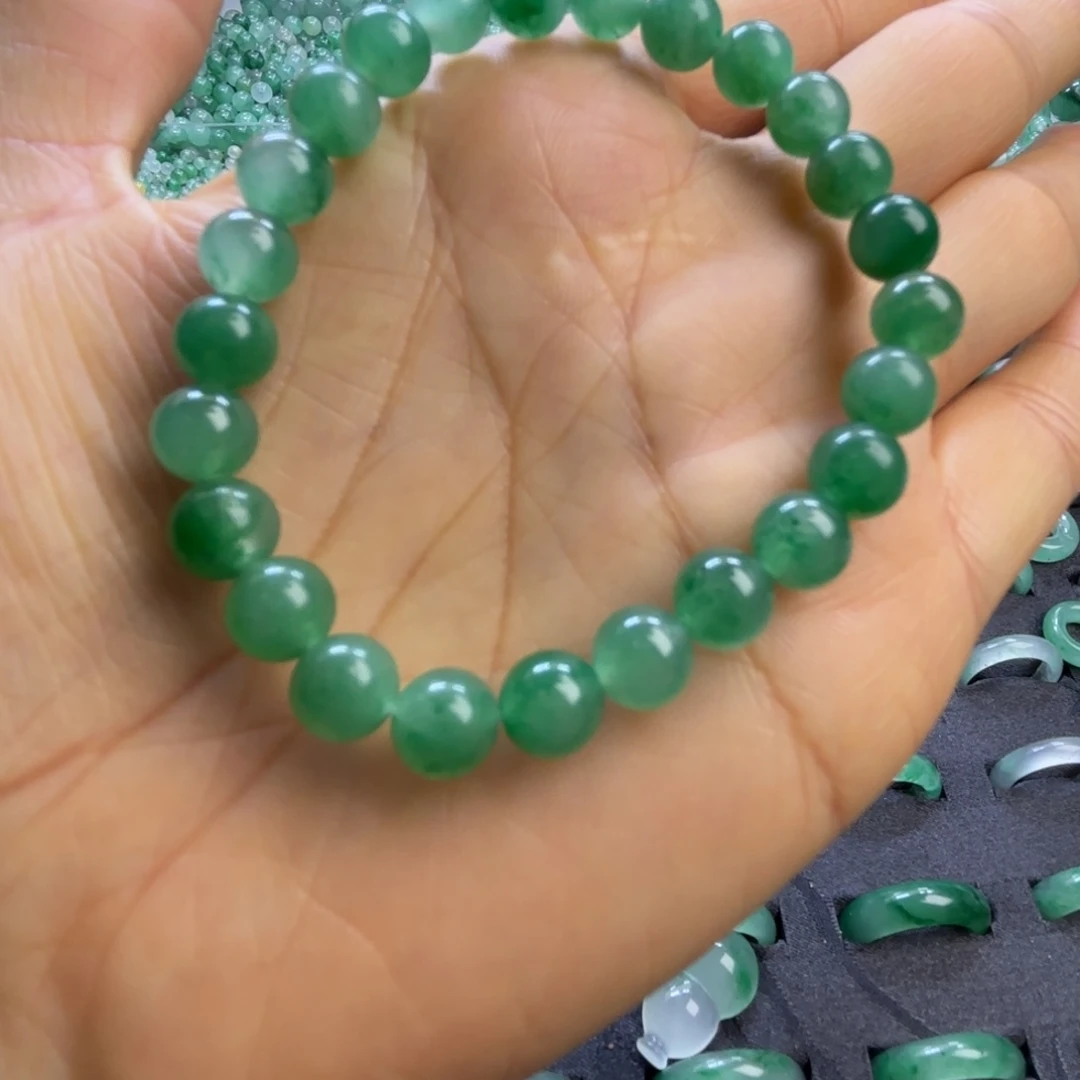 石英质玉（非洲翠）未镶嵌戒指  珠子  手镯冰绿手串