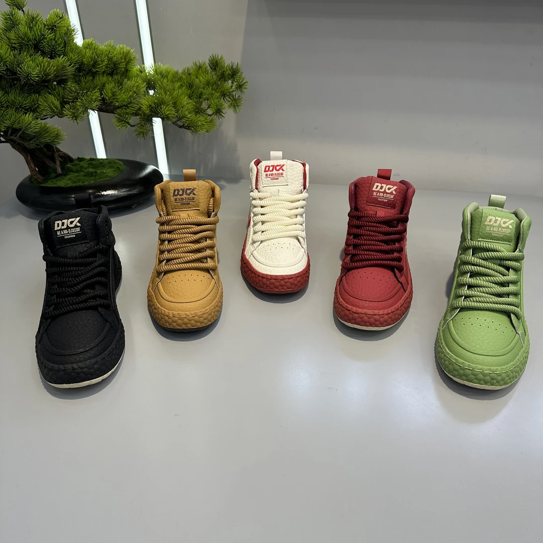 68-715高帮系带防水素面耐磨时尚休闲鞋单鞋男士冬季时尚休闲鞋