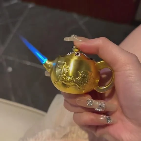 (小火火机）旋转浮雕把把壶防风可打火机全金属解压