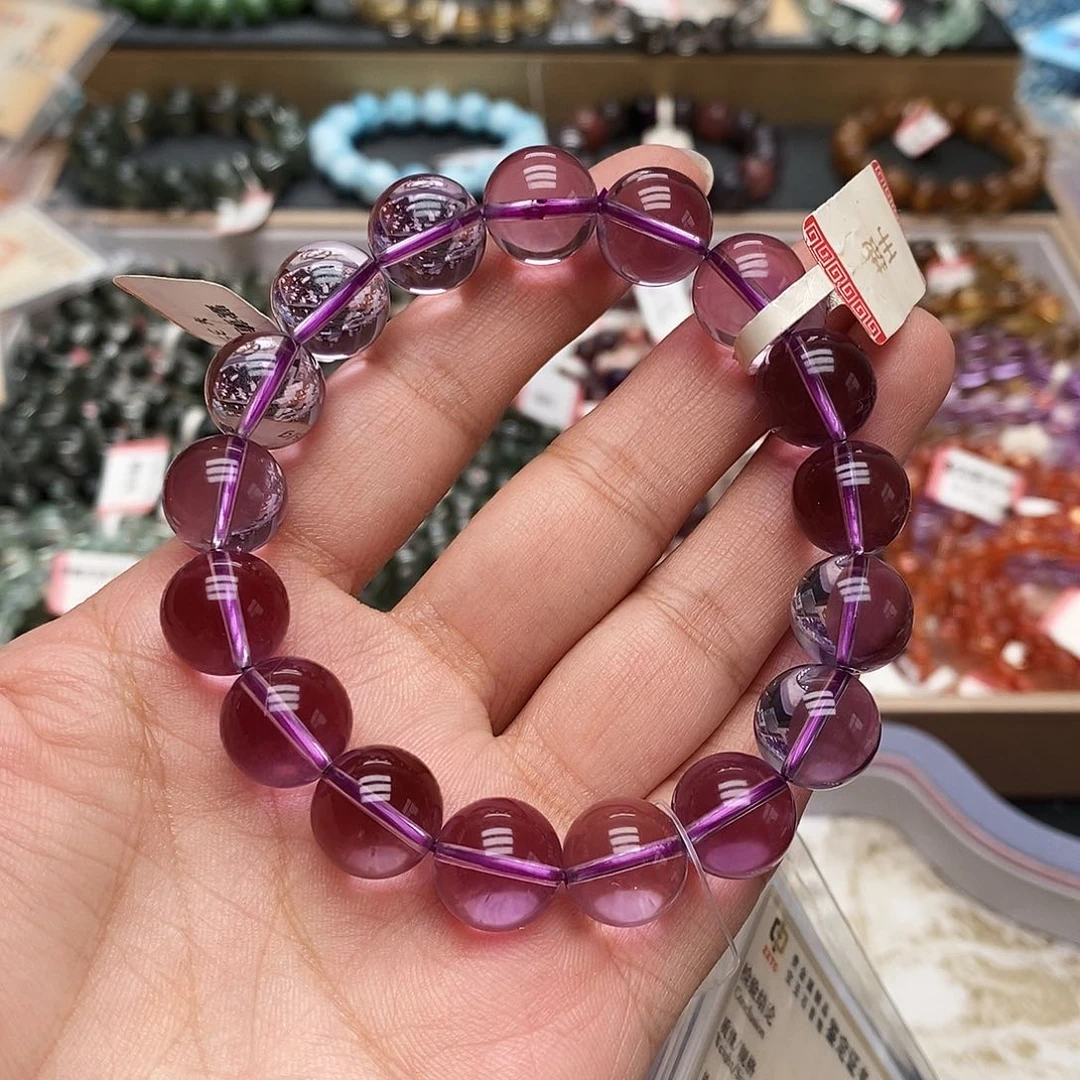 未镶嵌手链水晶全净体巴西紫水晶12m+ Z609