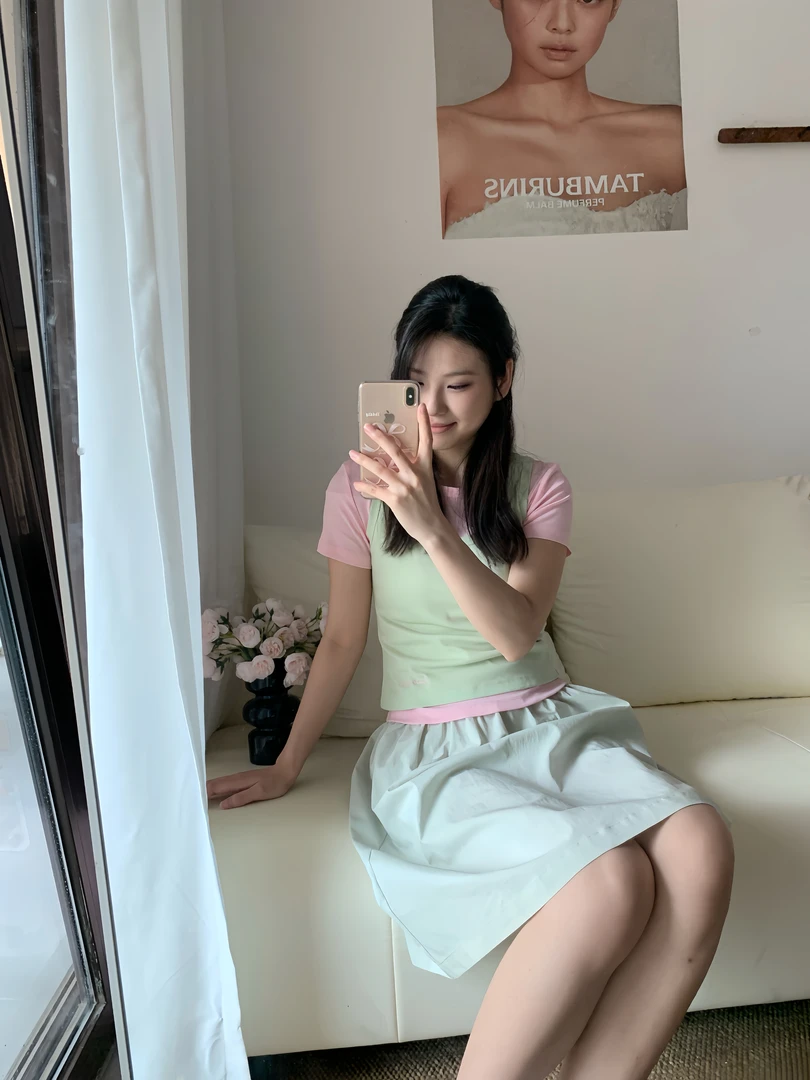 2件套短袖t恤女甜美少女感穿搭内搭打底衫多巴胺上衣