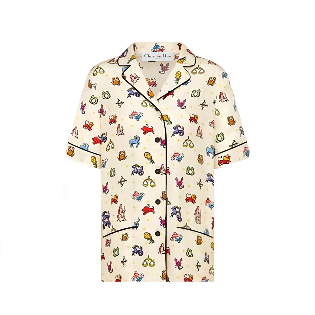 未使用 DIOR/迪奥 星座图案短袖衬衫