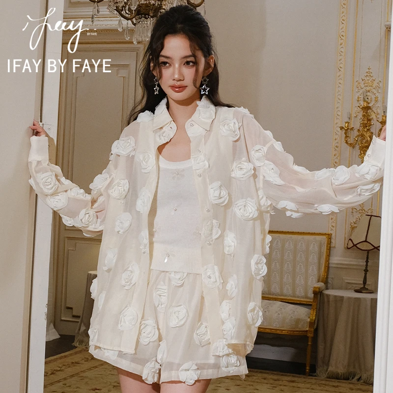 IFAY BY FAYE立体玫瑰花衬衫IF88D24030003