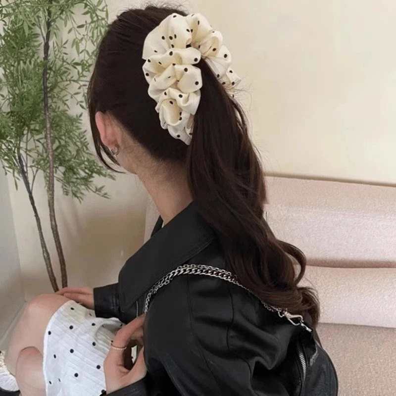 巨显发量褶皱云朵泡泡香蕉夹发夹波点碎花横夹氛围感扭扭夹子头饰