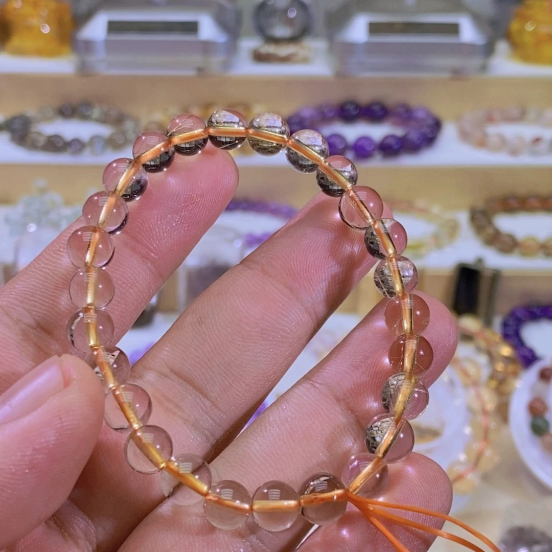 水晶手链未镶嵌巴西黄水晶手串