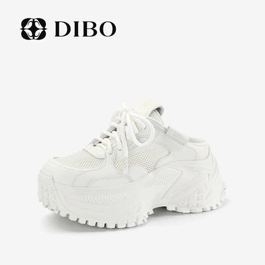 DIBO碲铂 云隙之间 雾面感系带厚底包头拖透气网面拖鞋25218184
