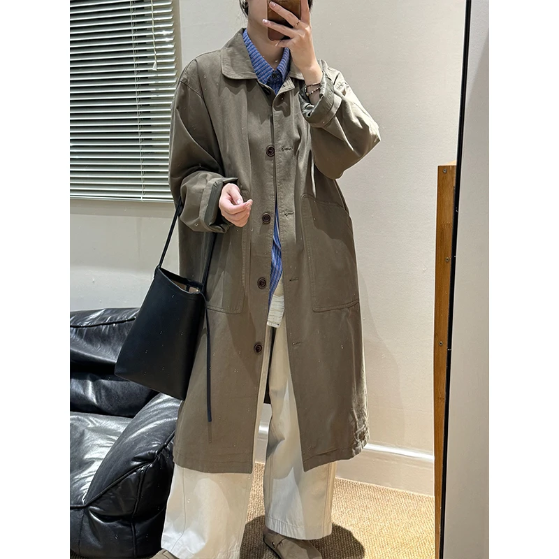 风衣外套女2025年秋季新款女宽松时尚气质工装中长款通勤百搭大衣