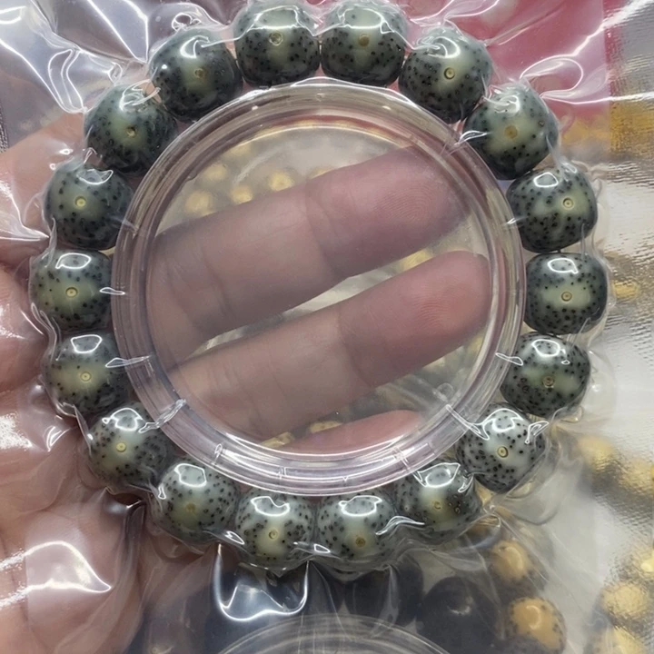 星月菩提手串㠪**㚒13石玉润月留白