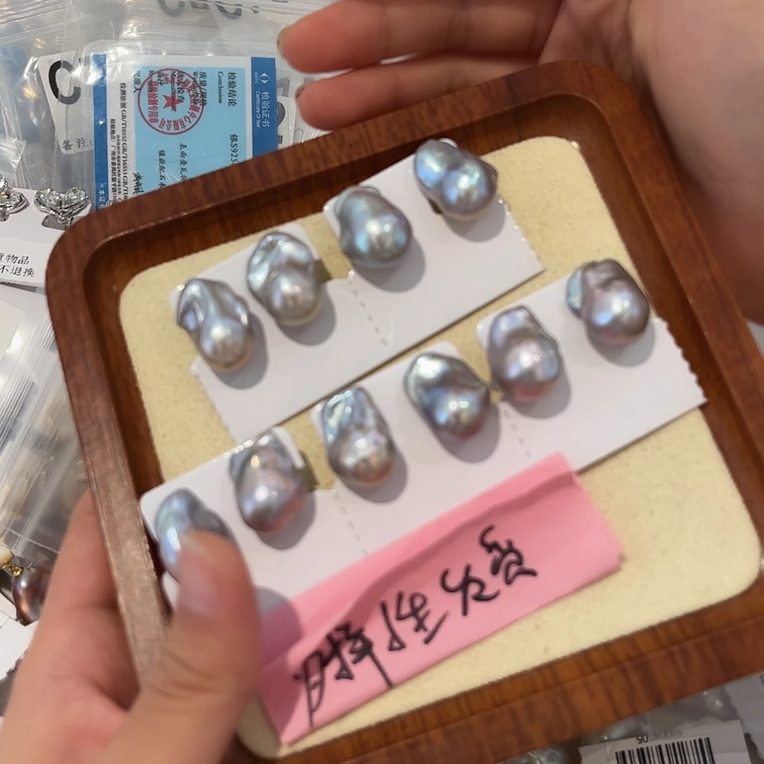 银S925镶嵌淡水珍珠耳饰