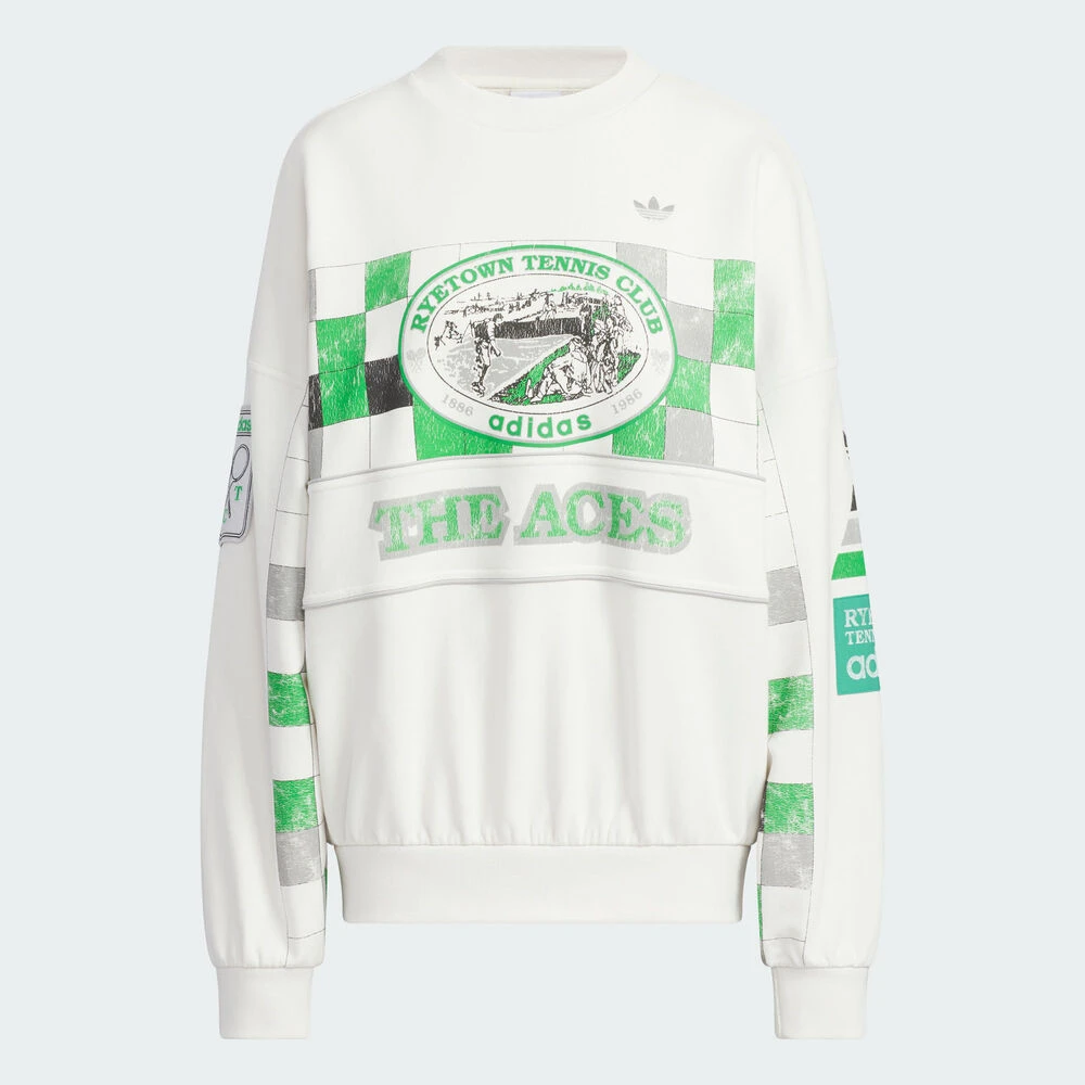 adidas Originals阿迪三叶草中性COURT CREW针织无帽卫衣KG3144