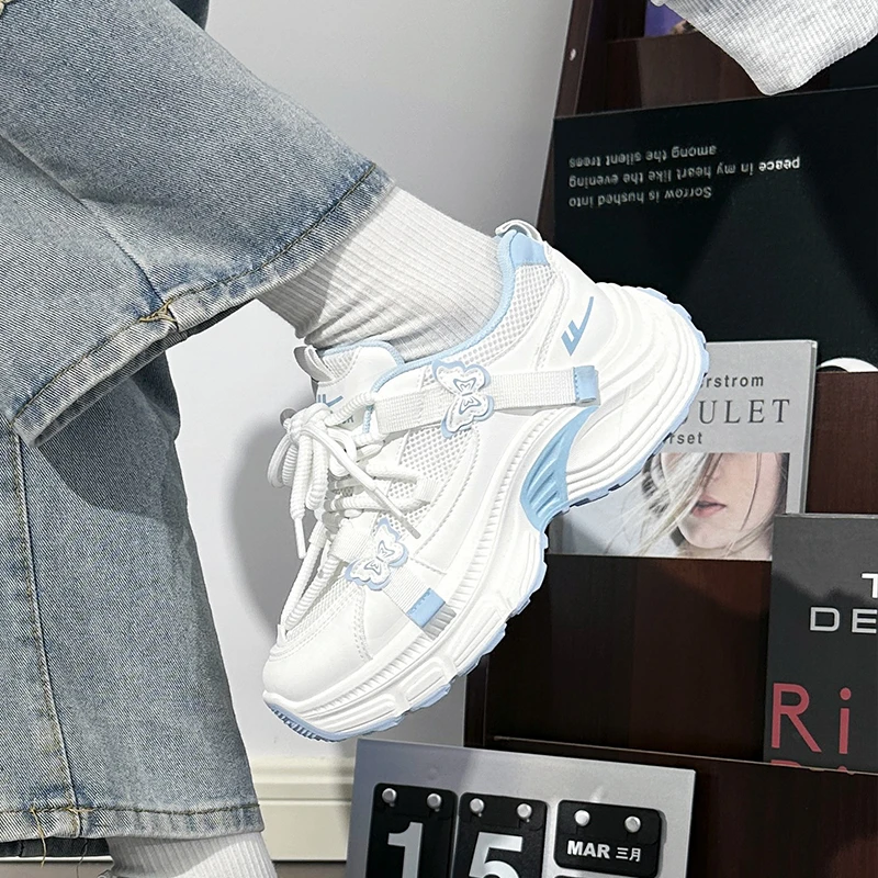 回力蝴蝶老爹鞋女2025爆款时尚百搭轻便学生鞋子厚底休闲运动鞋女