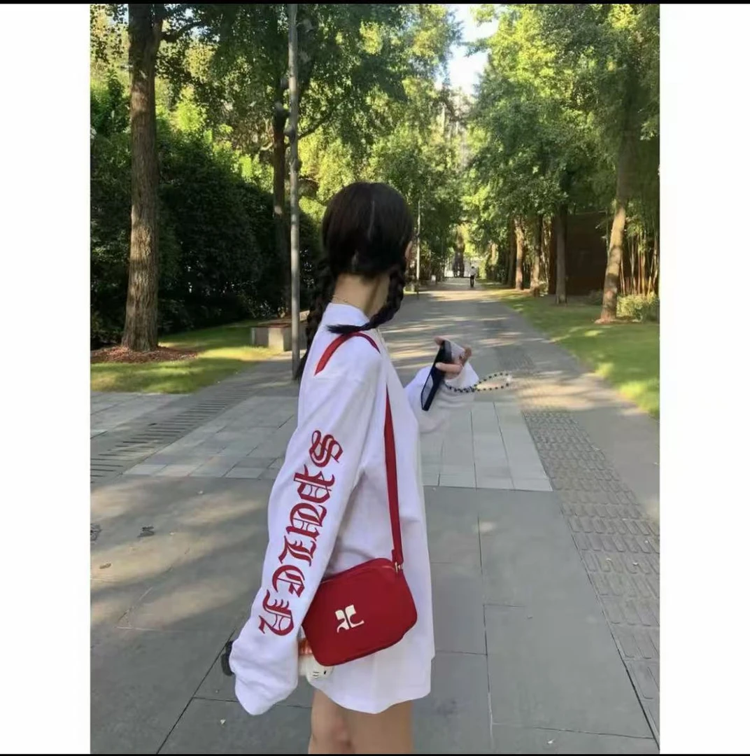 美式复古潮牌早秋季圆领卫衣男女舒适宽松复古港风情侣款长袖t恤