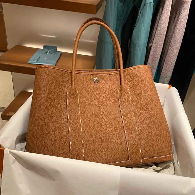 【36】2025新款TC牛皮托特包通勤包大容量购物袋手提男包