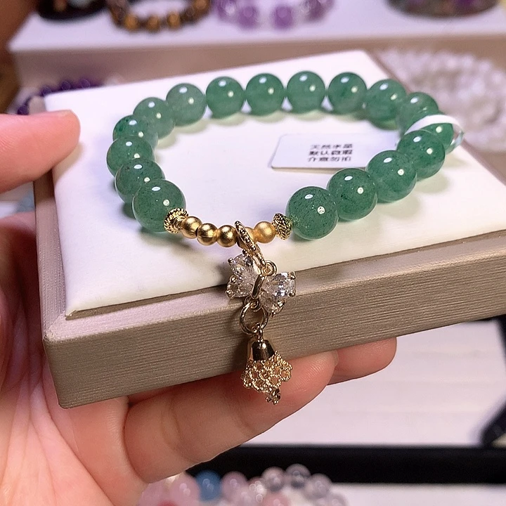 水晶手串未镶嵌绿草莓9