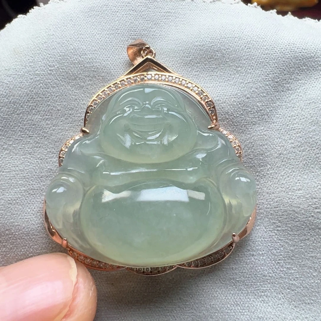 颈饰银S925镀金镶嵌翡翠