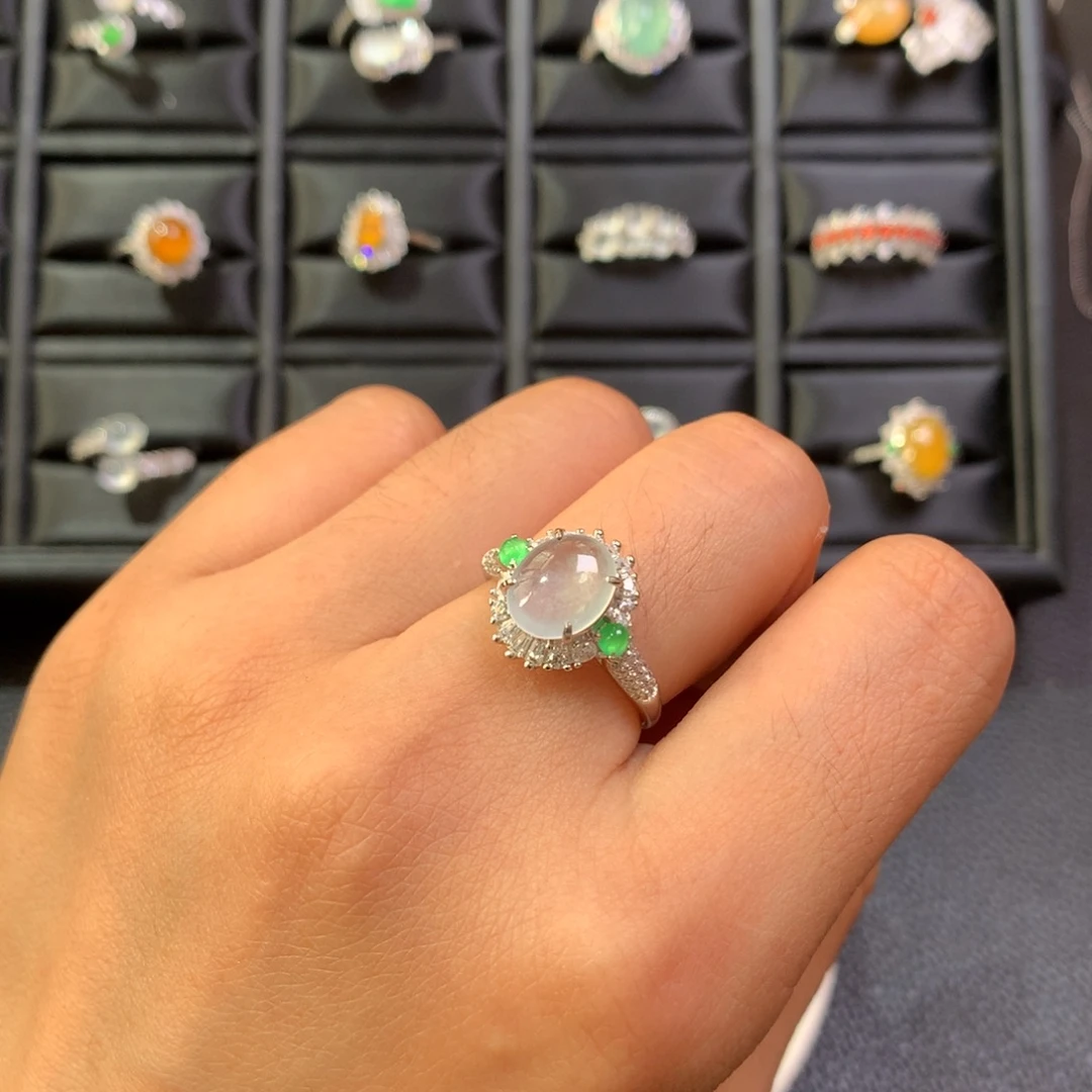 翡翠银S925镶嵌戒指