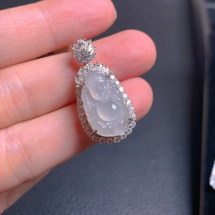【闪购商品】翡翠银S925镶嵌吊坠(不含链)