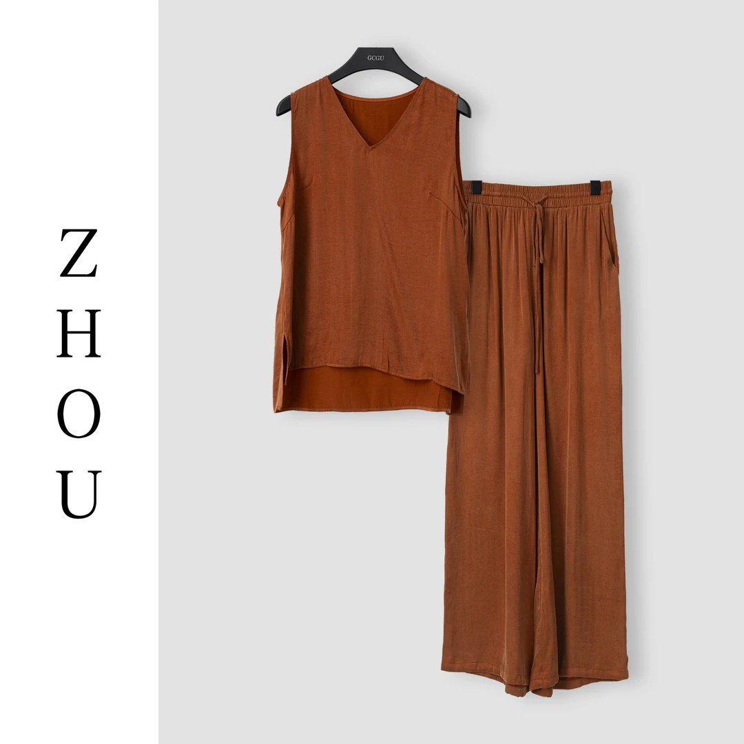 （周哥甄选）桔色时尚套装-23331