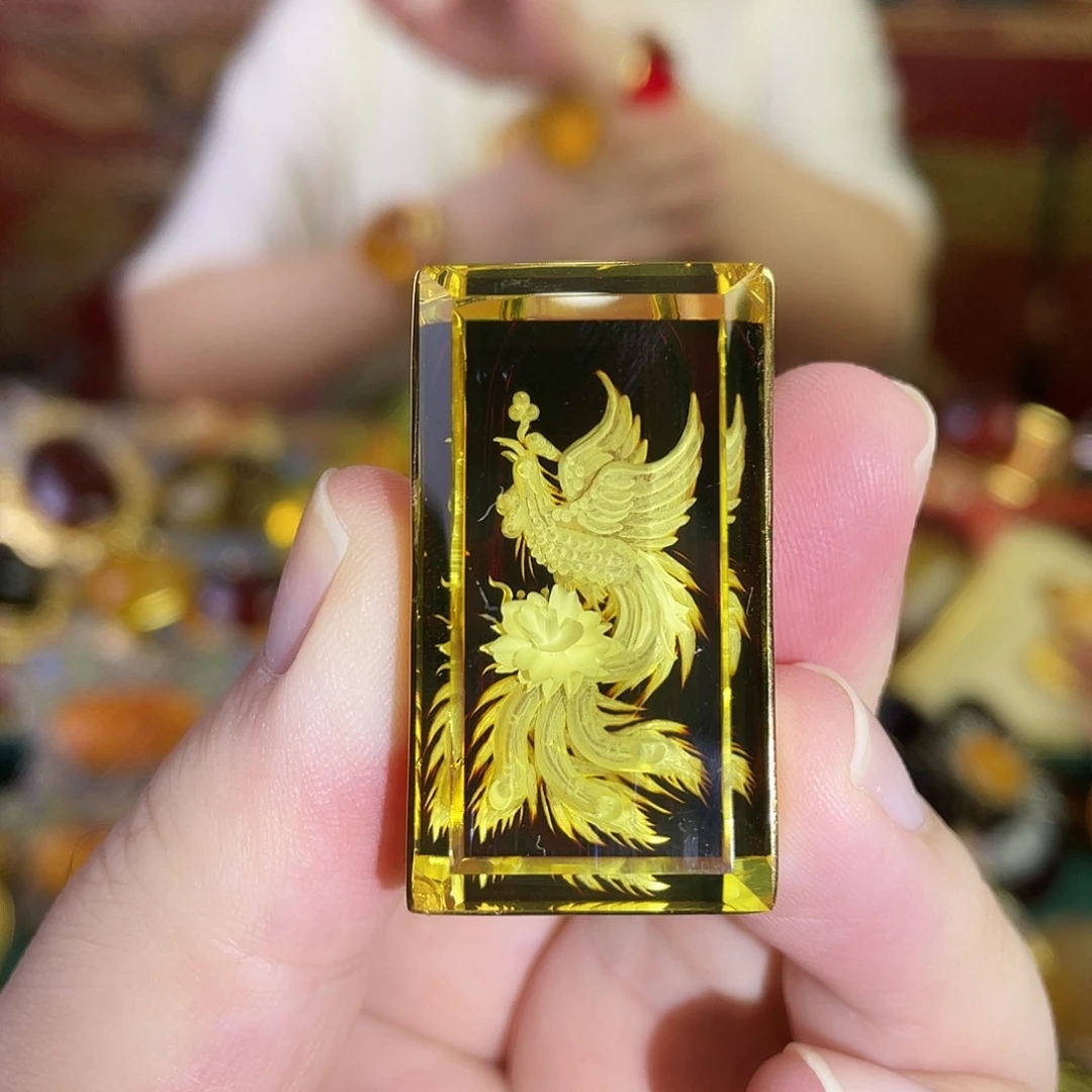 银S925镀金镶嵌琥珀戒指
