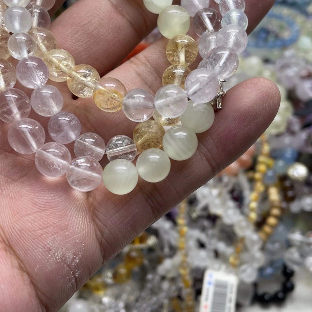 银S925镶嵌手链烟晶
