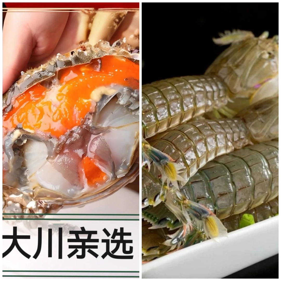 【保鲜不保活】组合三点红母蟹+皮皮虾 单只3-4两 每斤3只左右