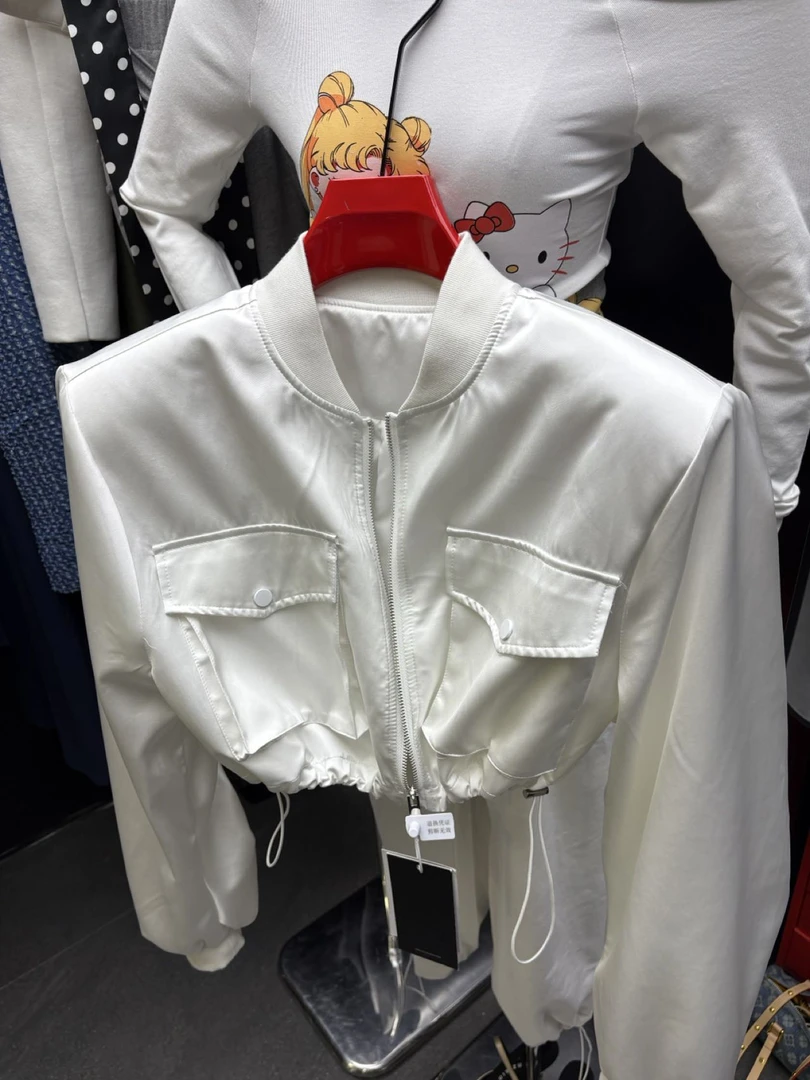 （晶晶家）2025年新款时尚休闲百搭抽绳短外套