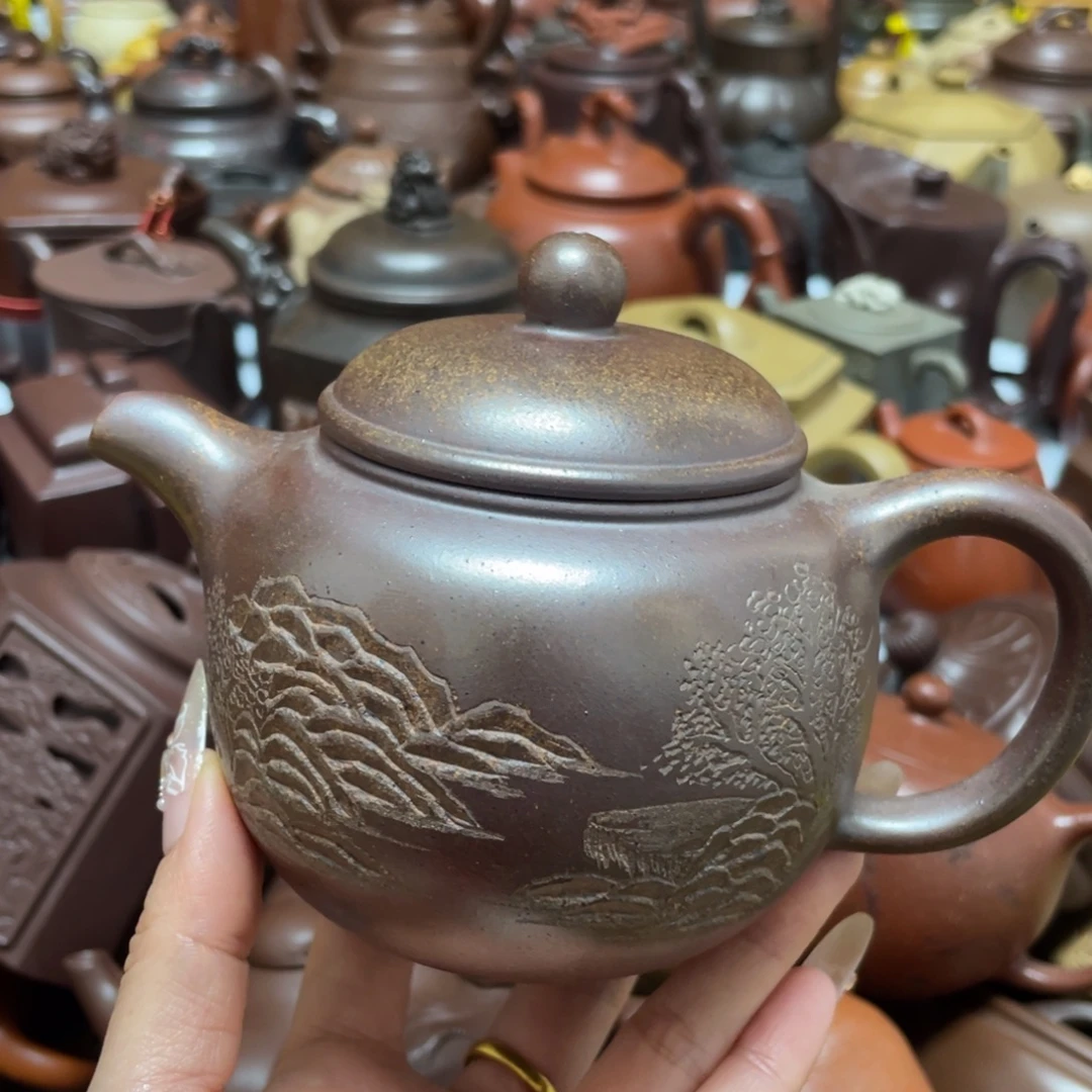 底槽青茶壶紫砂艺术作品