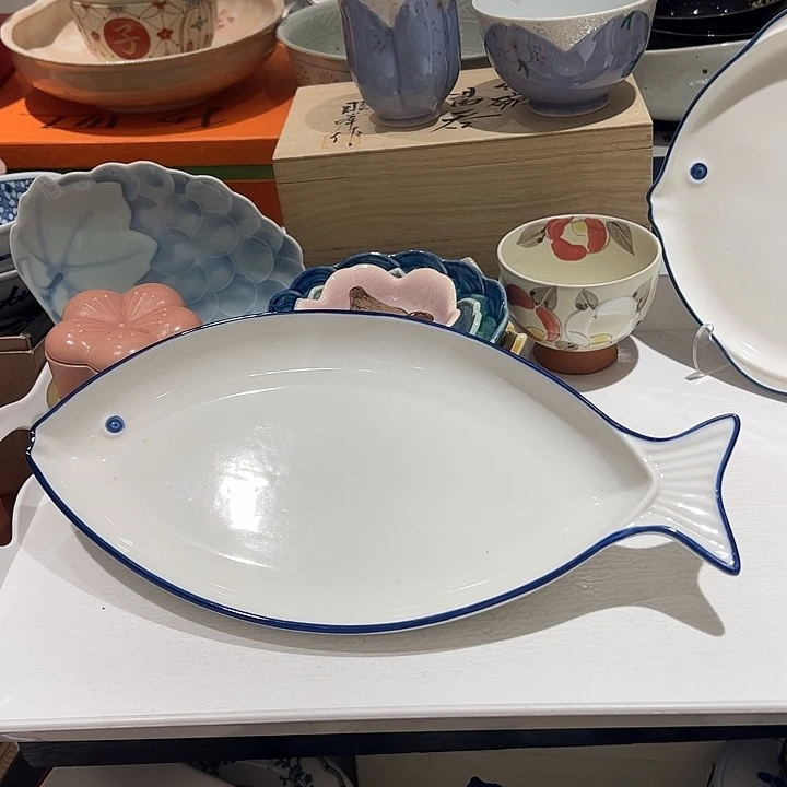 E***a瓷超长鱼盘子北欧风大号盘1个