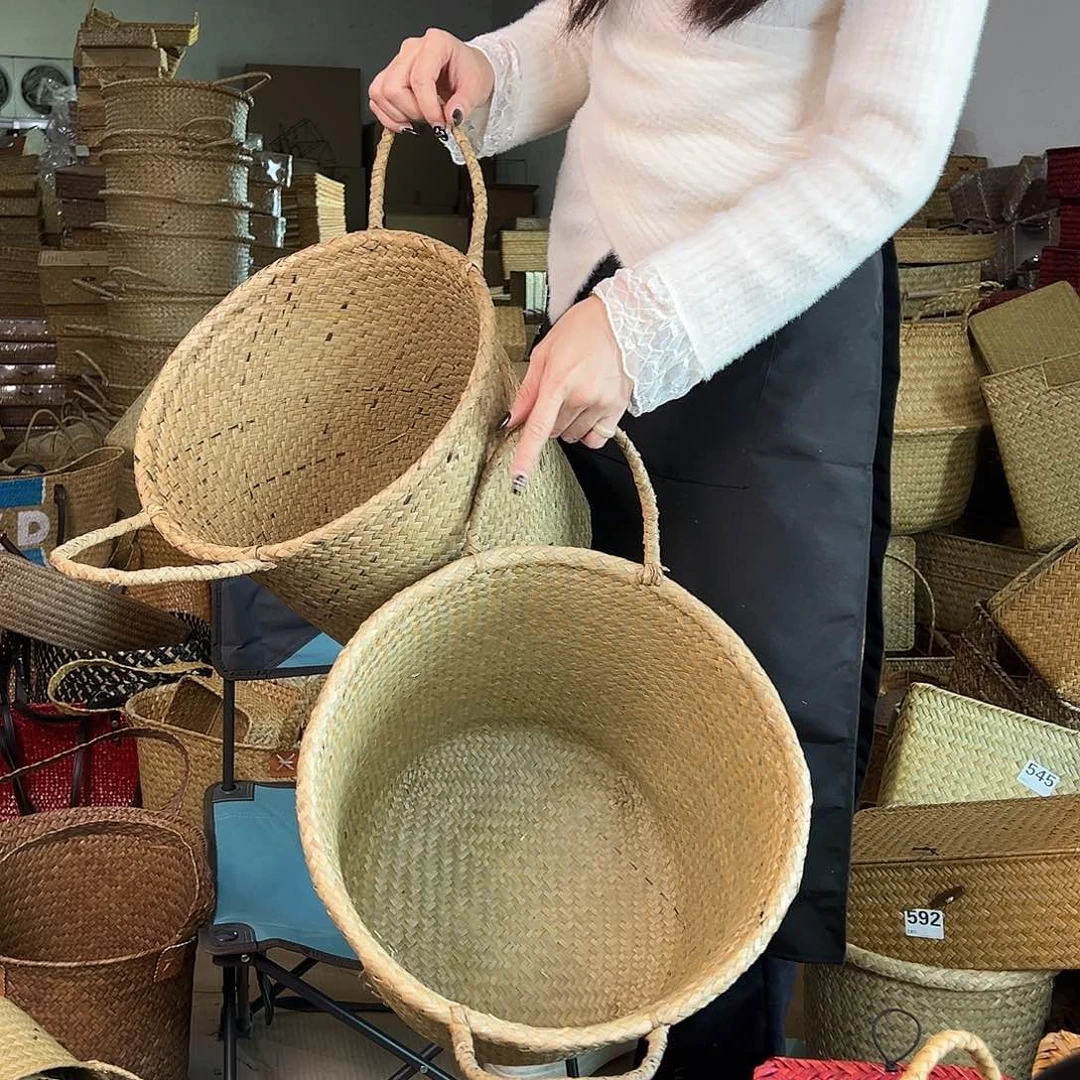 草编草编包/草编收纳盒带瑕疵