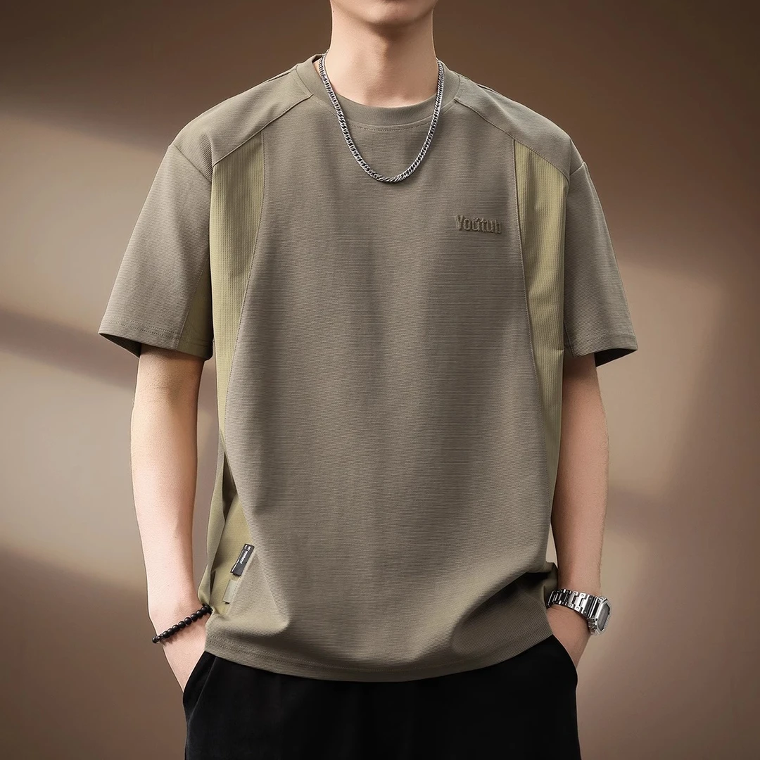 UPURA高端美式重磅肌理感短袖T恤男夏季潮牌百搭舒适简约潮流时尚