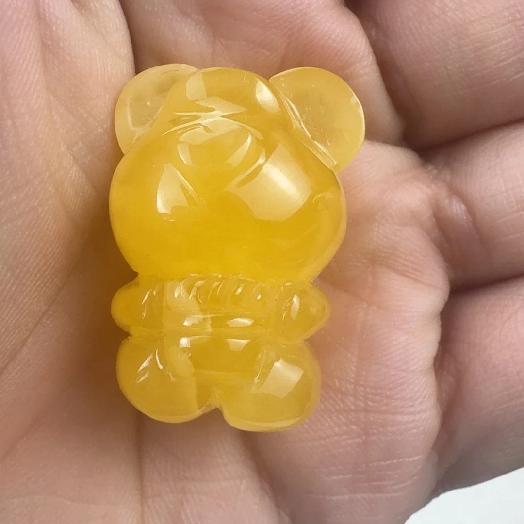 蜜蜡未镶嵌珠宝奇石全品备注打孔 29.3×19.3×18.5mm 6.38g