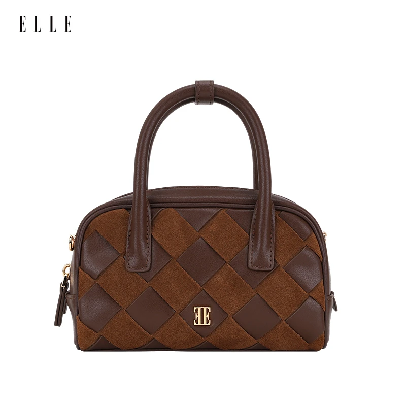 ELLE25新款时尚轻奢百搭女包小众休闲菱格斜挎包便携通勤包25493