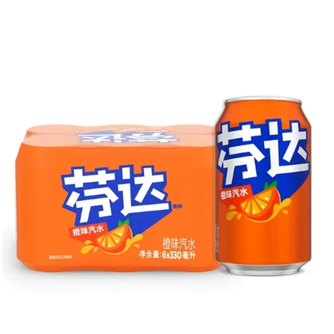 芬达橙口味汽水 330ml×6