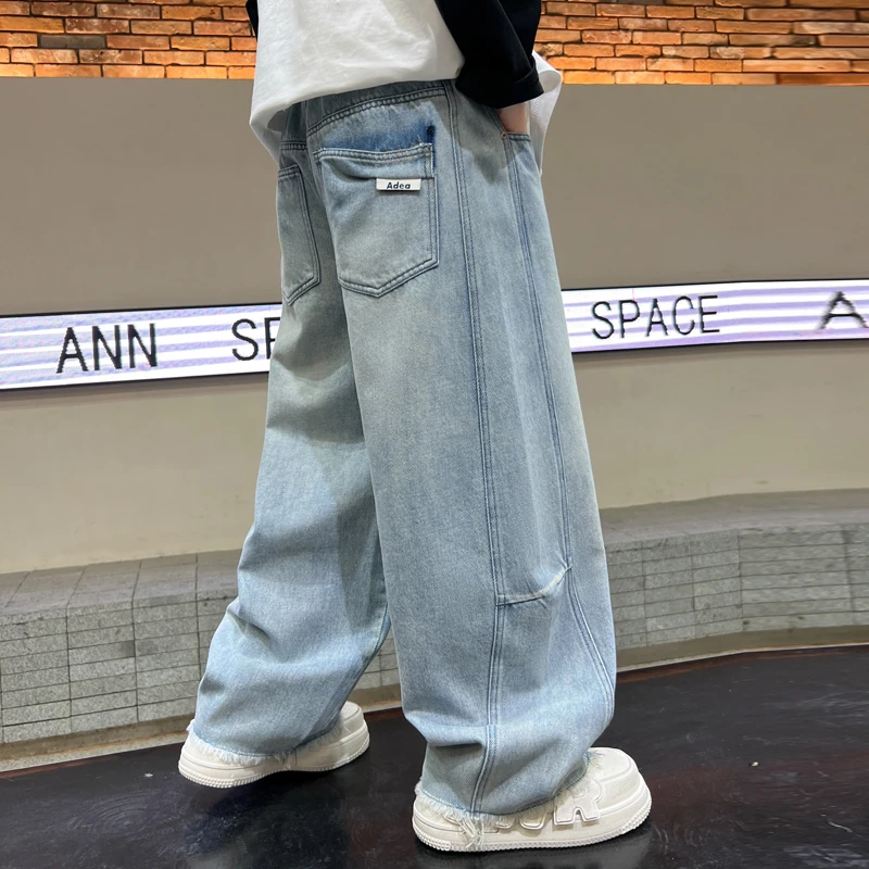 儿童装男童春装裤子2025新款中大童春秋款男孩春季帅气牛仔裤长裤