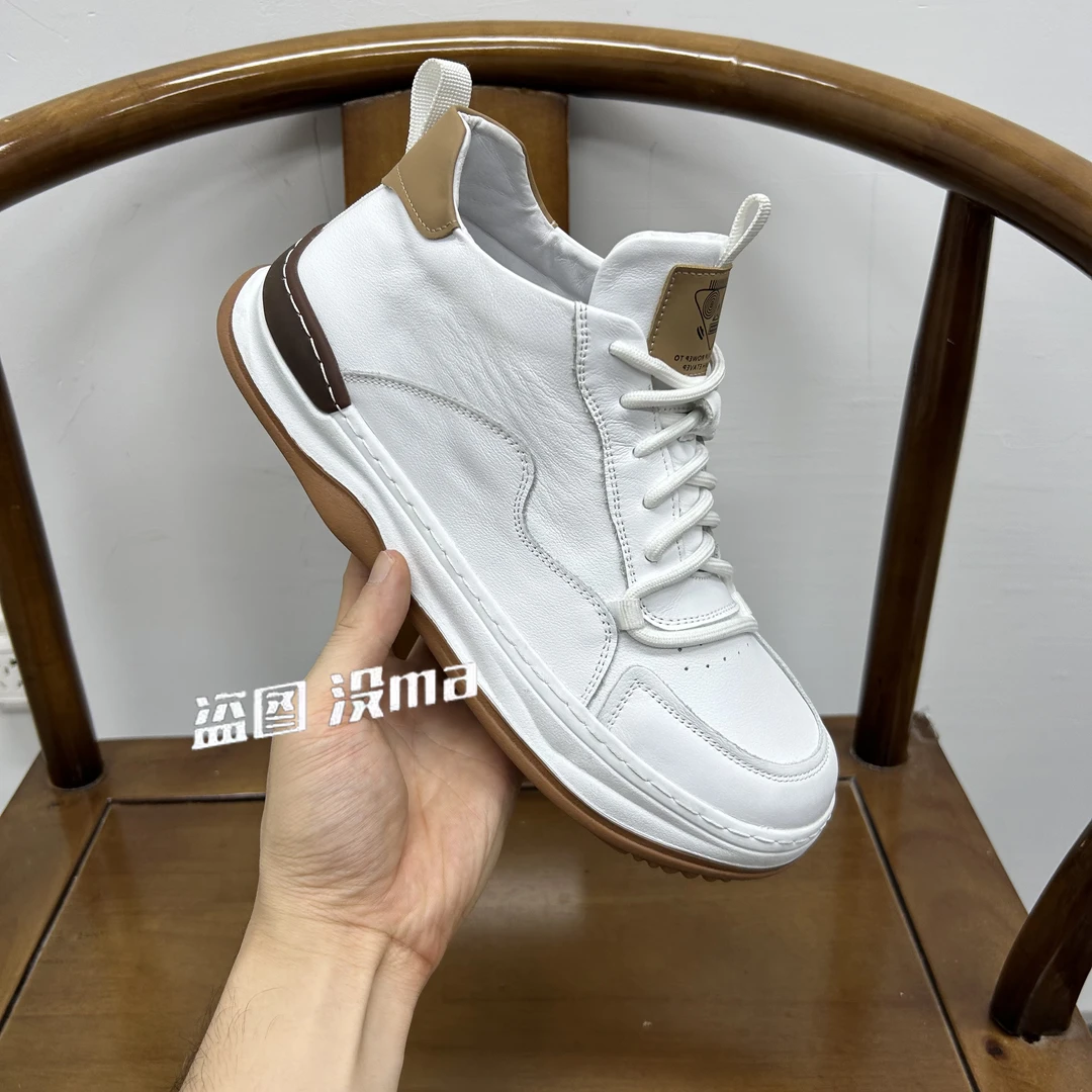 高帮头层牛皮休闲夏秋季新款真皮透气时尚百搭