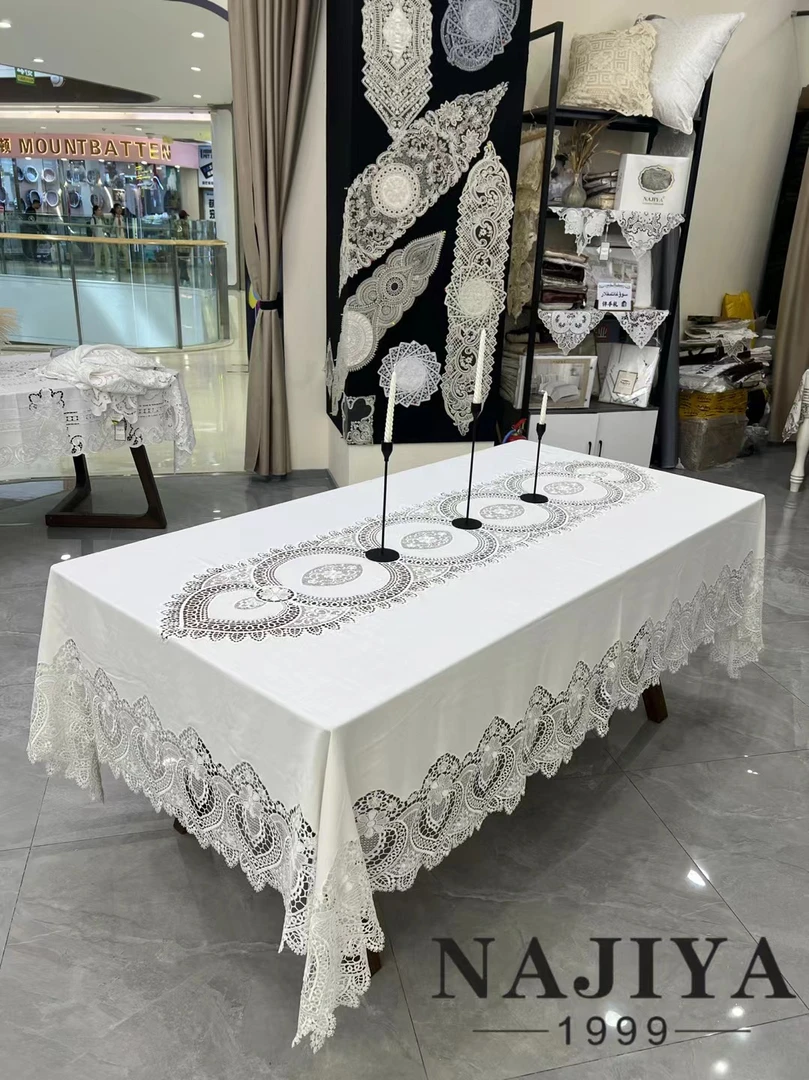 MAJIYA-13欧式风格刺绣桌布适用于茶几餐桌家用桌台布长方形简约