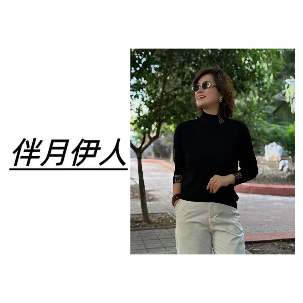 BYYR立体提花刺绣半高领打底衫（98148）