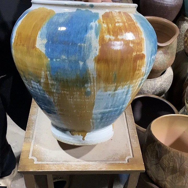 口23高度32蓝油画………