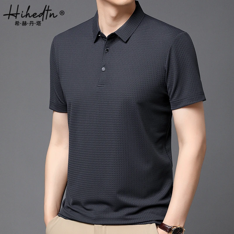 HIHEDTN/希赫丹塔短袖t恤男士气质翻领爸爸薄款夏装透气polo衫