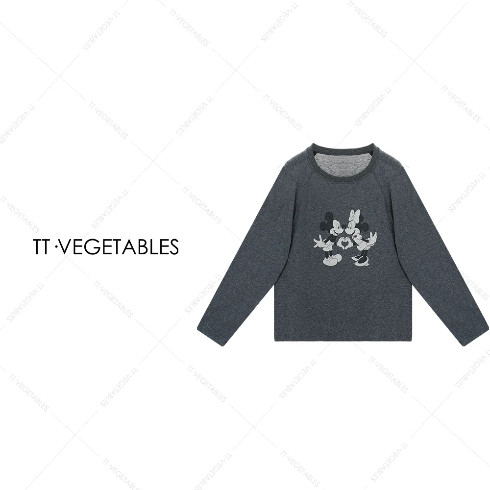 噢芬/小个子 【雾栖】 羊毛T恤印花圆领长袖t恤上衣522186