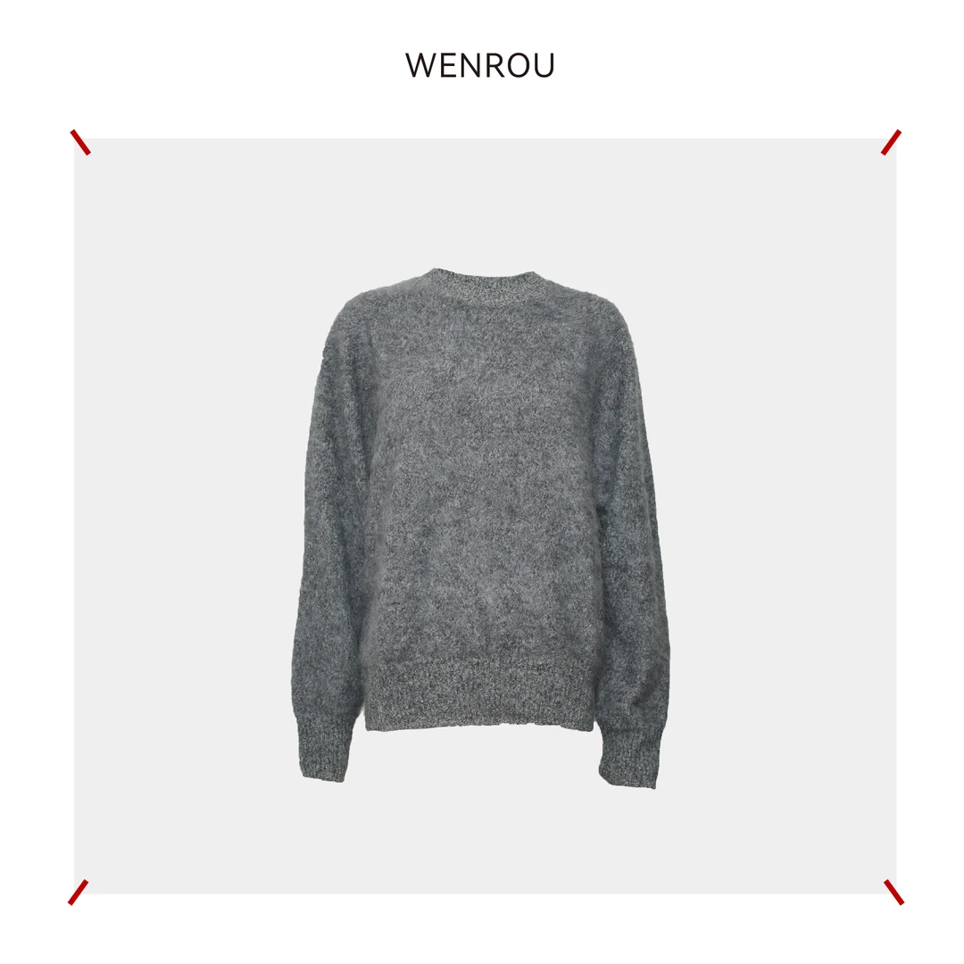 温柔自知 山羊绒 圆领领长袖拉毛 羊绒衫HL-8095