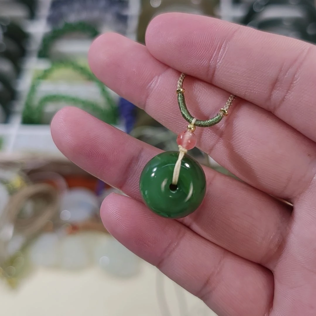 和田玉未镶嵌手链卡18碧玉面包圈×1